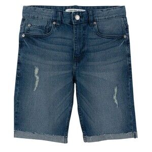 Calvin Klein Big Boys Fashion Hollis Denim Shorts Cotton Rolled Cuff Blue Sz 10
